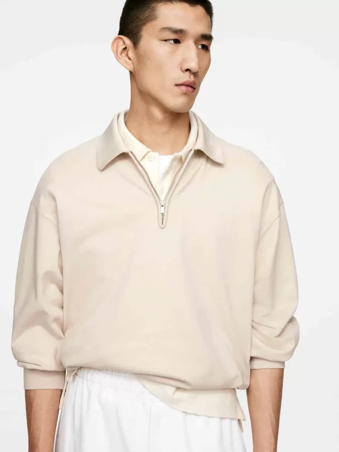 Poloshirt mit halbem Reißverschluss