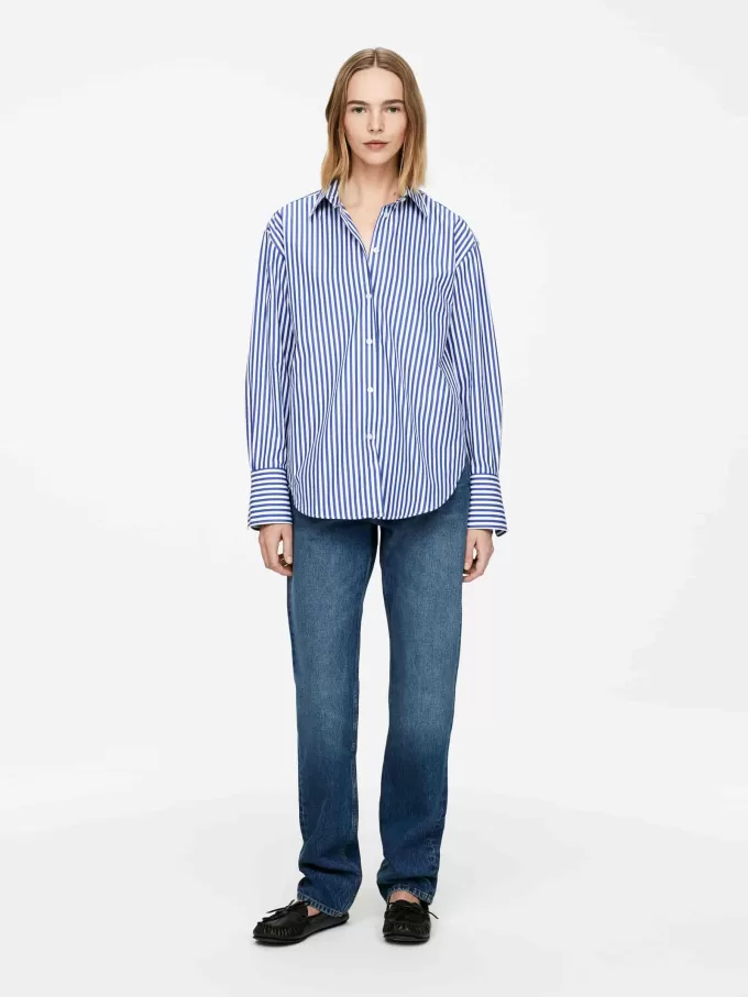 Popeline-Hemd mit entspannter Passform