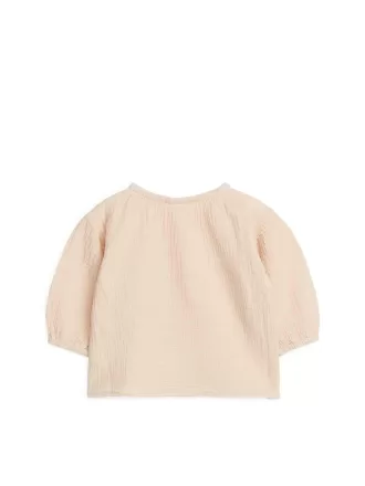 Puffärmelige Bluse aus Baumwollmusselin Puffärmelige Bluse aus Baumwollmusselin