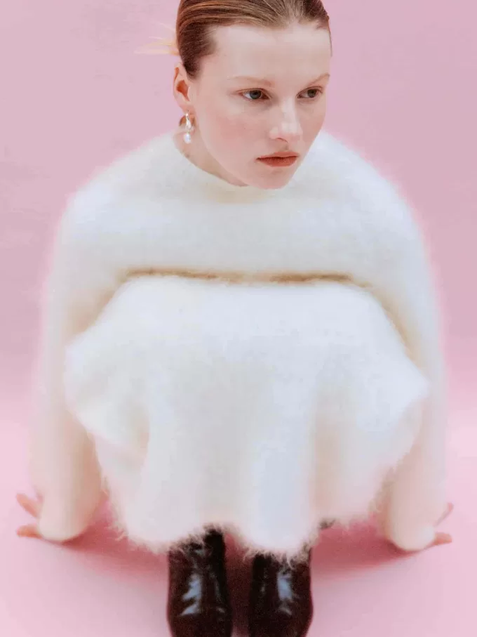 Rock aus Mohair-Woll-Mischung