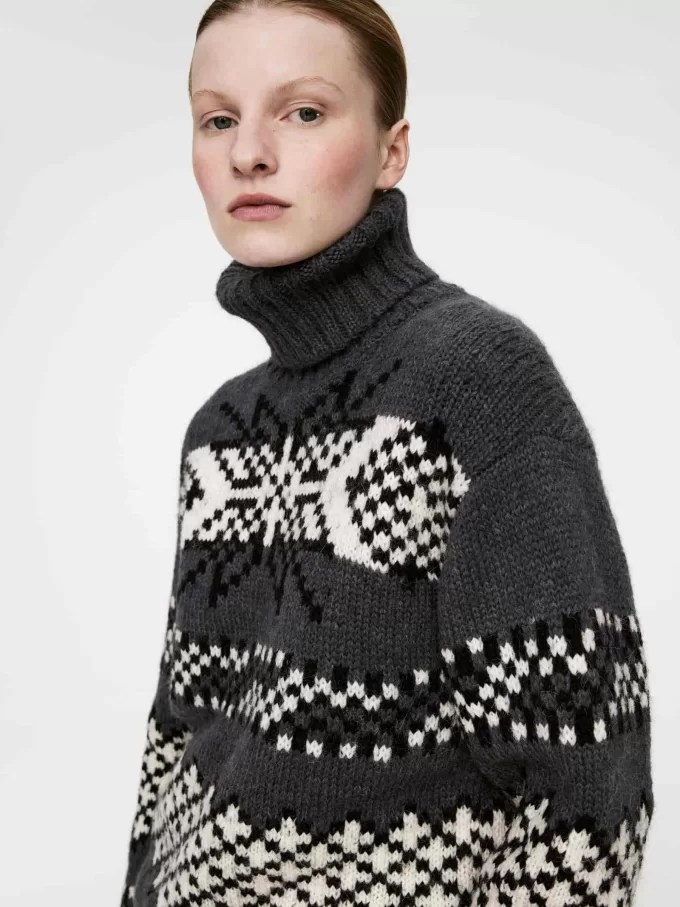 Pullover aus Woll-Alpaka-Jacquard