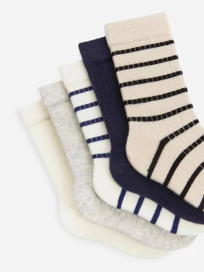 Rippstrick-Babysocken, 5 Paar