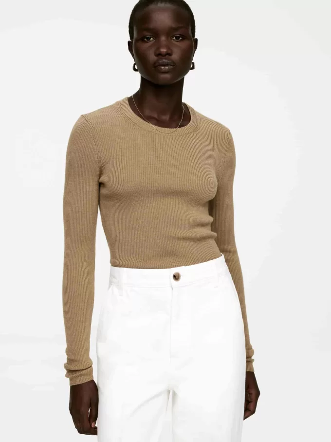 Rippstrick-Merinooberteil