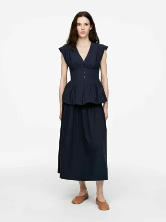 Rock aus Baumwolle mit Biesen