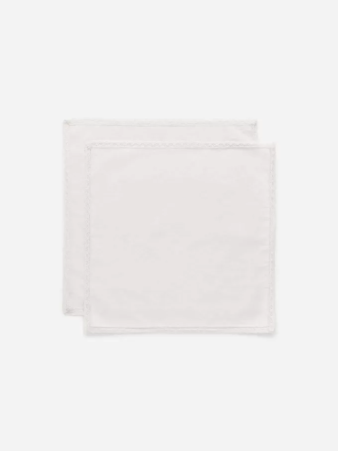 Servietten mit Spitzenkante, 2er-Set