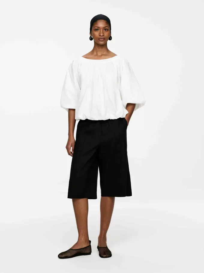 Shorts aus Leinenmischung