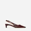 Slingback-Pumps aus Leder