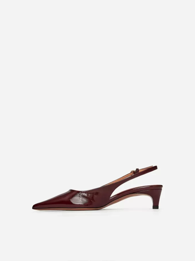 Slingback-Pumps aus Leder