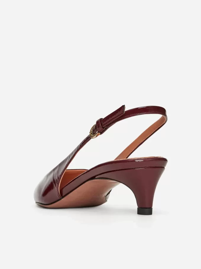 Slingback-Pumps aus Leder