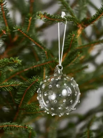 Strukturierte Glaskugeln im 2er-Set