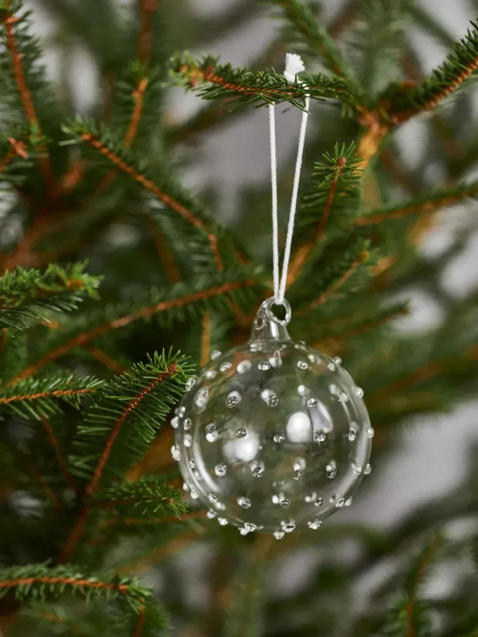 Strukturierte Glaskugeln im 2er-Set