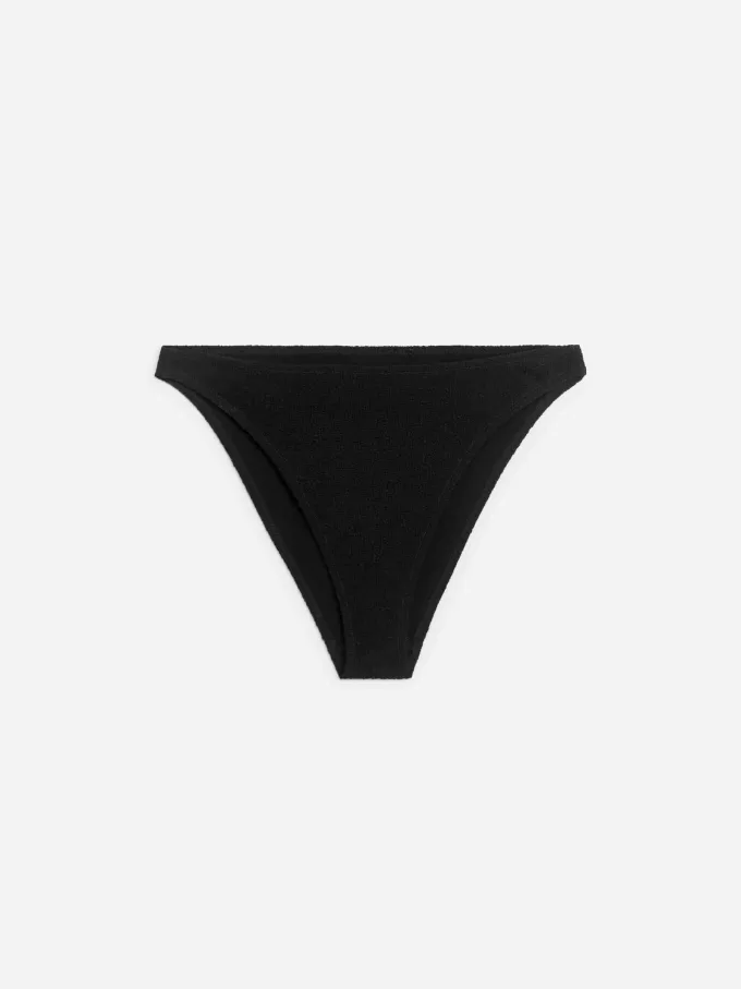 Strukturierter Bikini-Slip mit hoher Taille