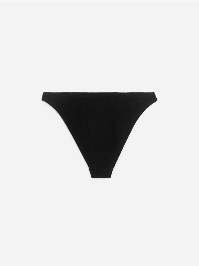 Strukturierter Bikini-Slip mit hoher Taille