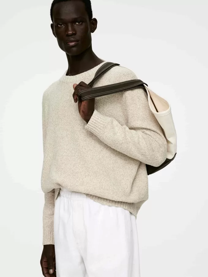 Strukturierter Pullover aus Baumwollmischung