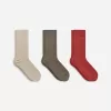 Supima-Baumwollrippsocken-Set mit 3 Paaren