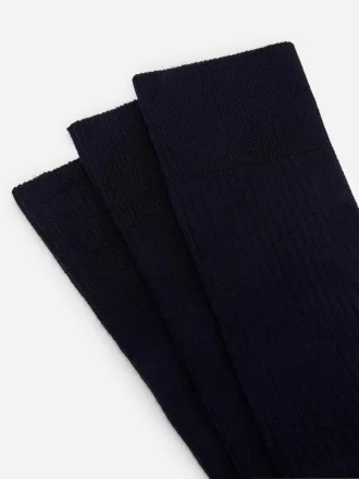 Supima-Baumwollrippsocken-Set mit 3 Paaren