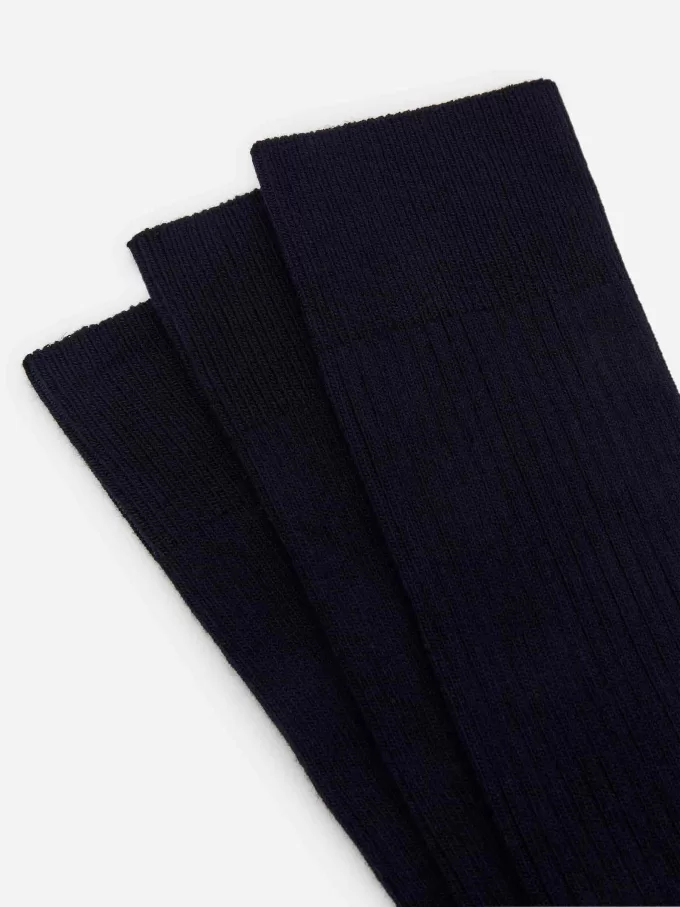 Supima-Baumwollrippsocken-Set mit 3 Paaren