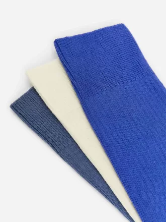 Supima-Baumwollrippsocken-Set mit 3 Paaren