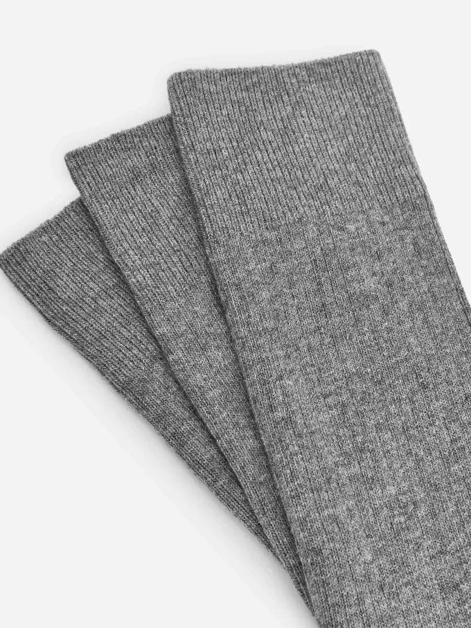 Supima-Baumwollrippsocken-Set mit 3 Paaren