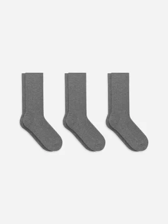 Supima-Baumwollrippsocken-Set mit 3 Paaren