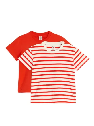 T-Shirt mit Rundhalsausschnitt im 2er-Set