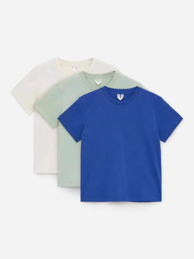 T-Shirt mit Rundhalsausschnitt im 3er-Set