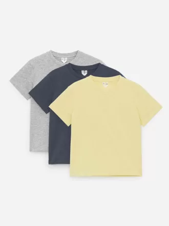 T-Shirt mit Rundhalsausschnitt im 3er-Set