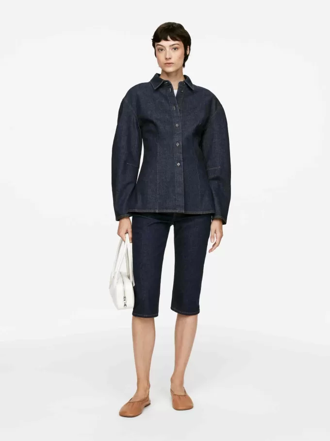 Tailliertes Jeanshemd