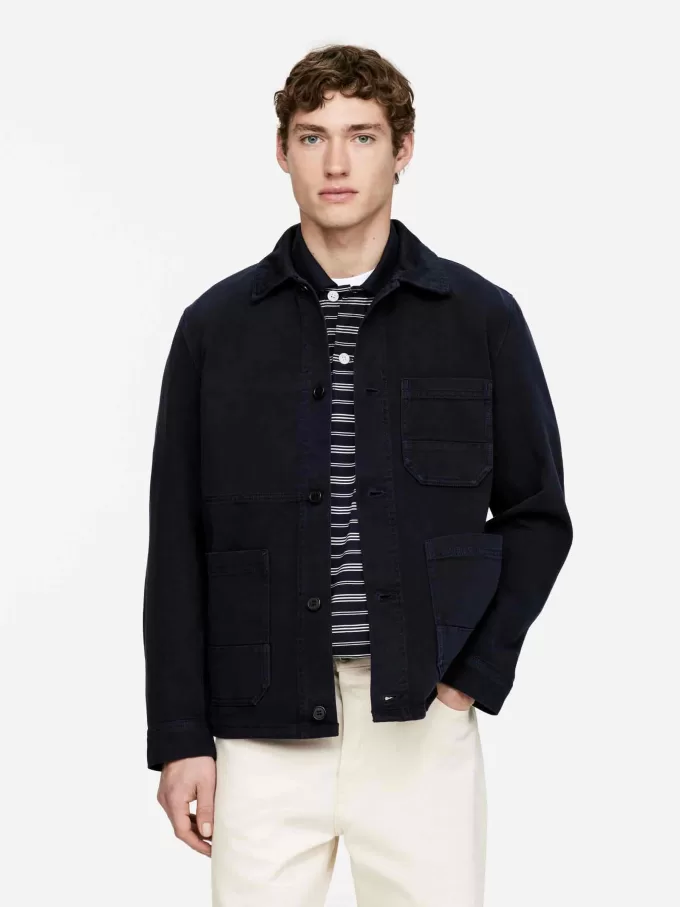 Überfärbtes Twill-Overshirt