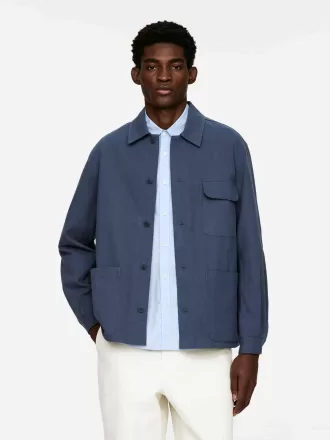 Überhemd aus Baumwolle/Leinen