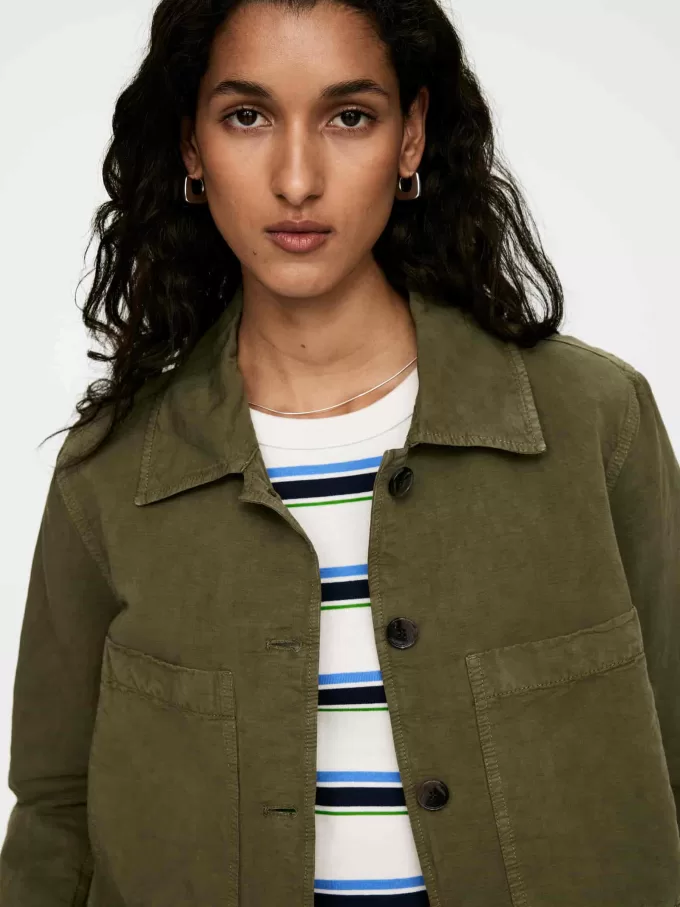 Überhemd aus Leinenmischung