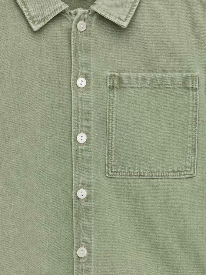 Überhemd aus gewaschenem Denim Überhemd aus gewaschenem Denim