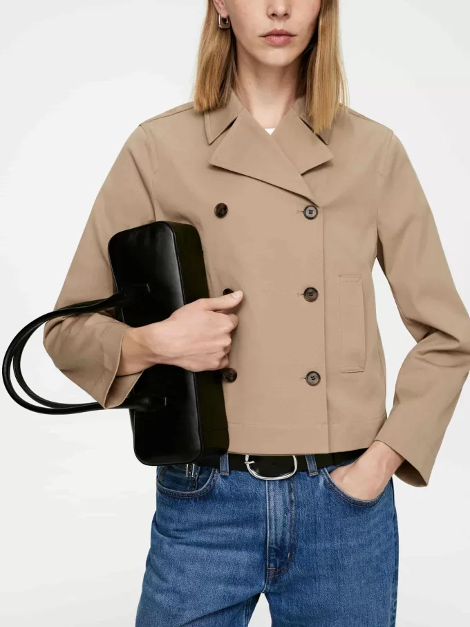 Zweireihiger Blazer aus Baumwolle