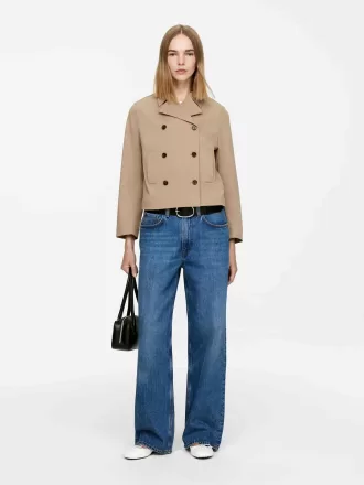 Zweireihiger Blazer aus Baumwolle